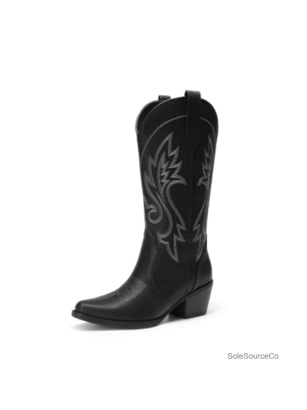 Women's Embroidered Knee High Cowgirl Boots Faux Leather